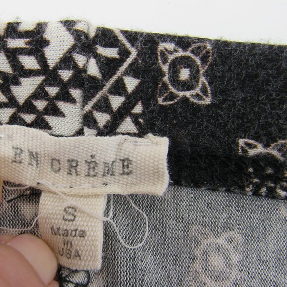 En Creme Women's Long Straight Skirt Black White Red Geometric Design Size Small - Picture 6 of 6